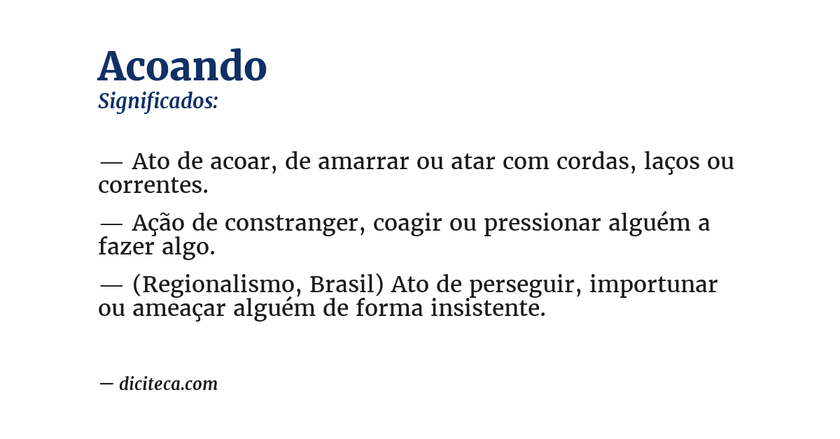 Significado de acoando