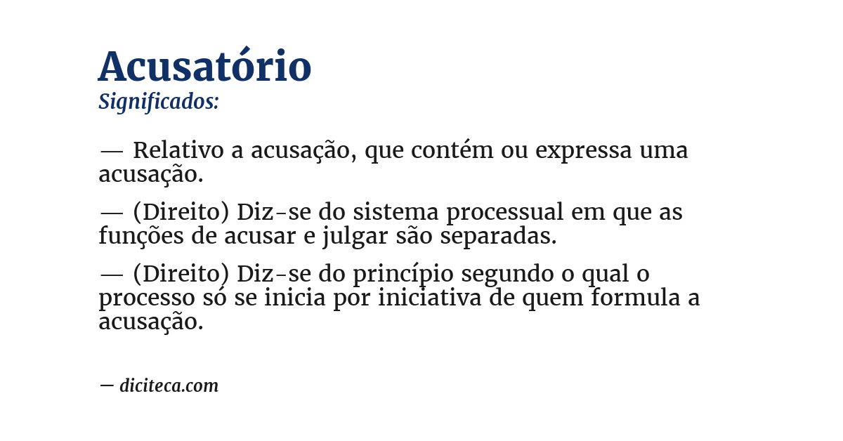 Significado de acusatório
