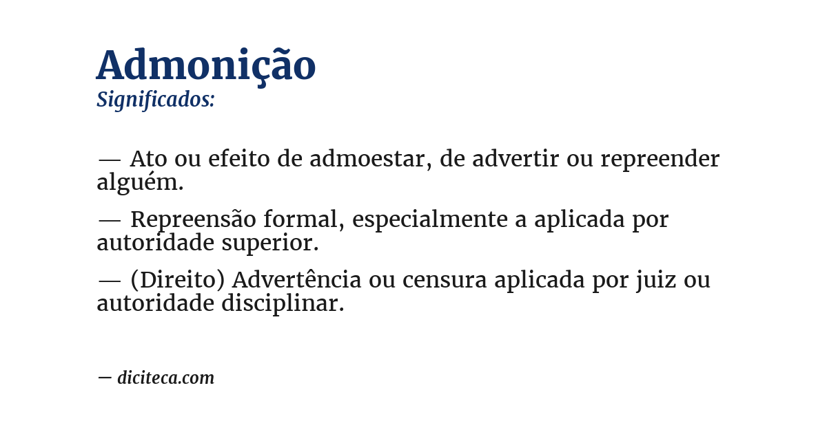 Significado de admonição
