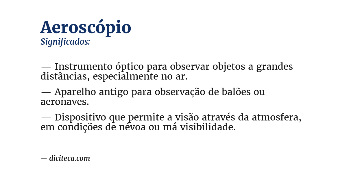 Significado de aeroscópio