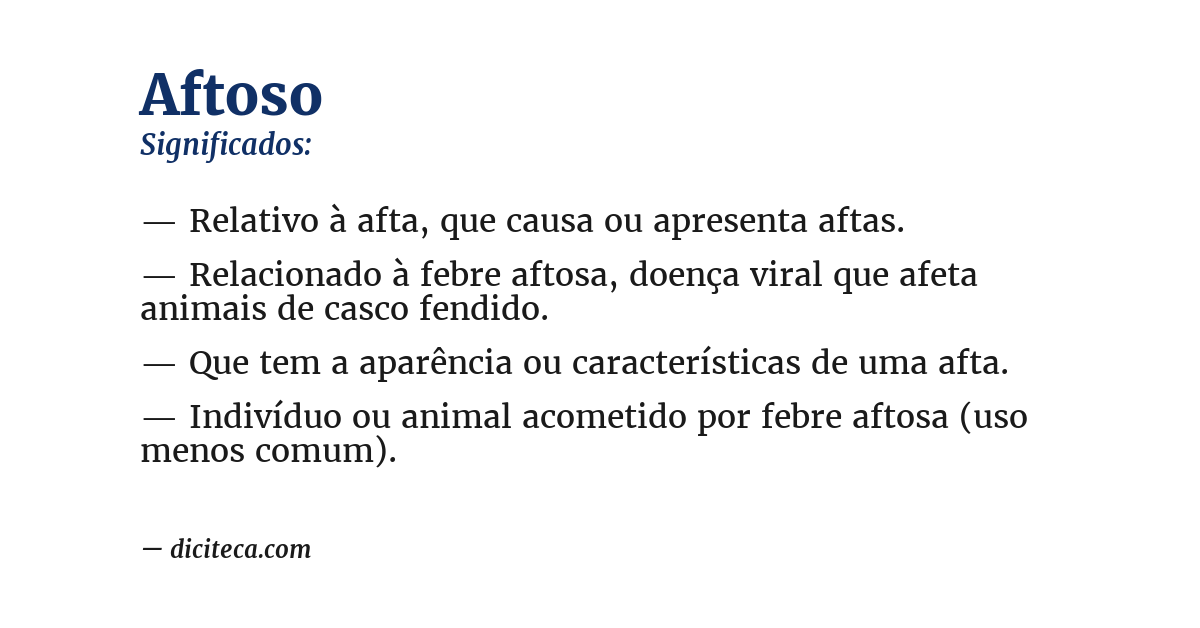Significado de aftoso