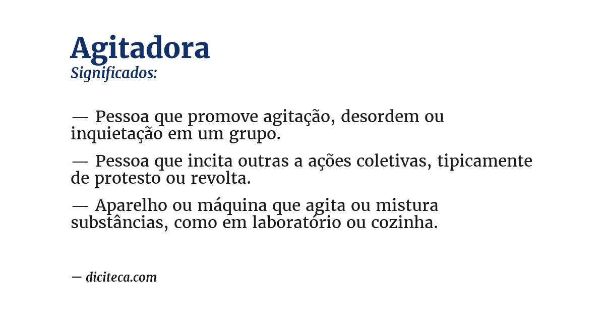 Significado de agitadora