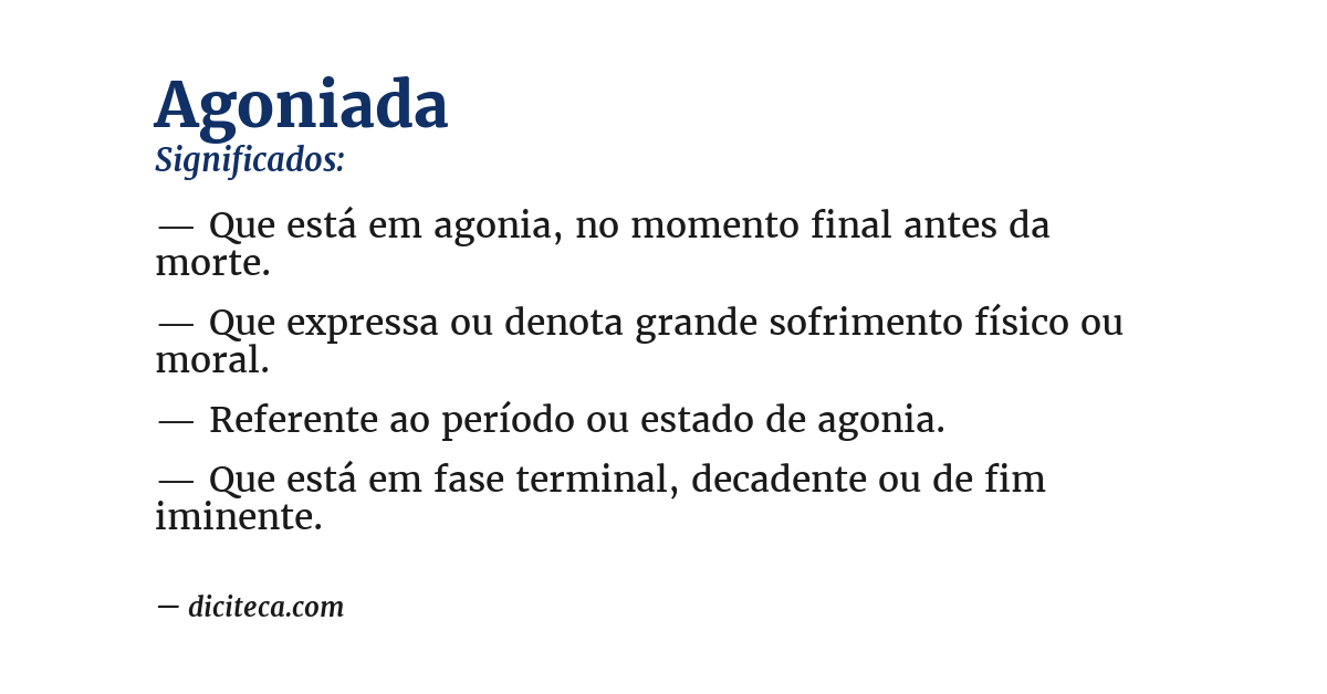 Significado de agoniada