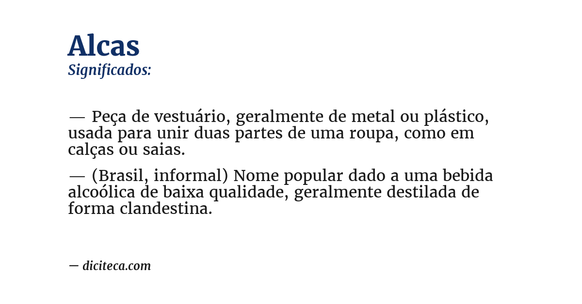 Significado de alcas