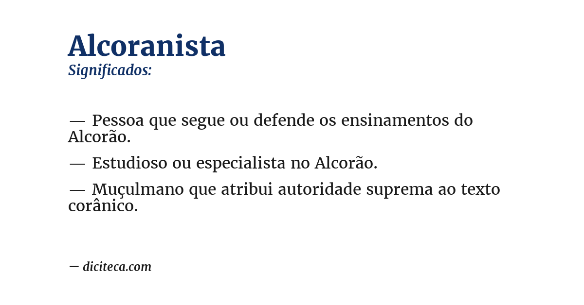 Significado de alcoranista