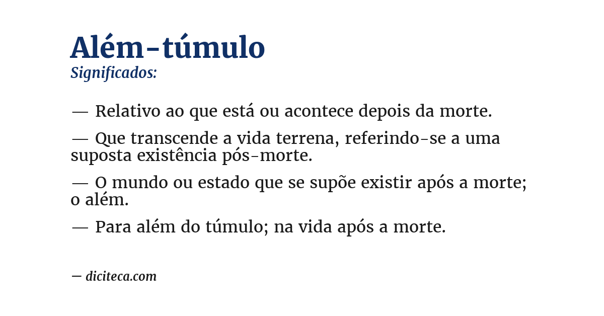 Significado de além-túmulo
