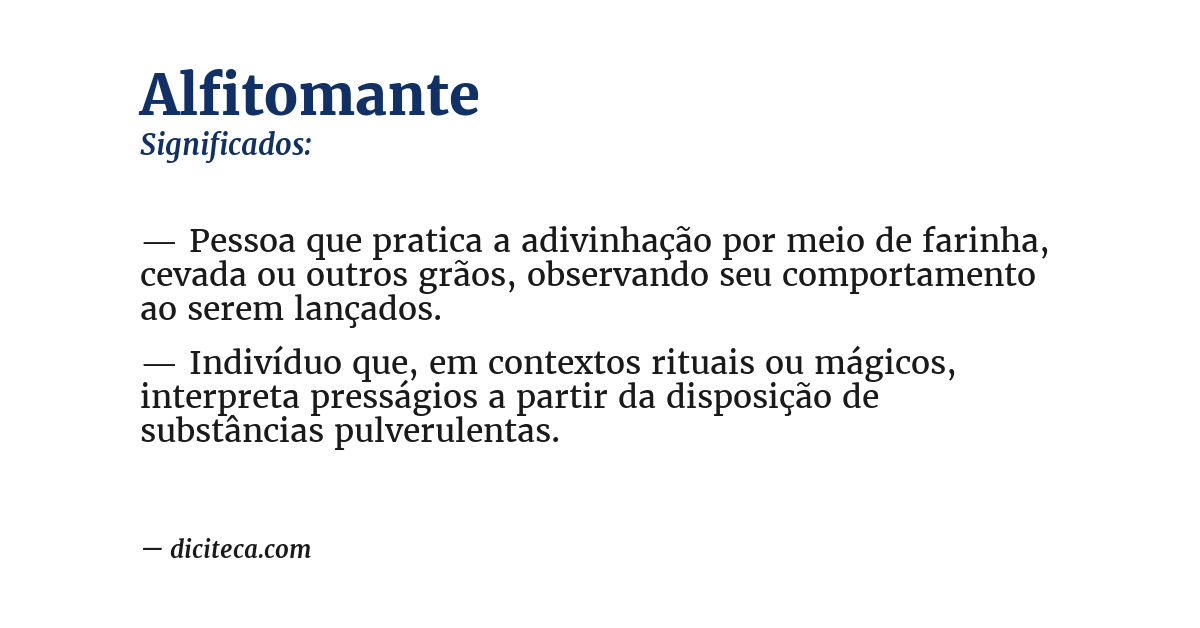 Significado de alfitomante