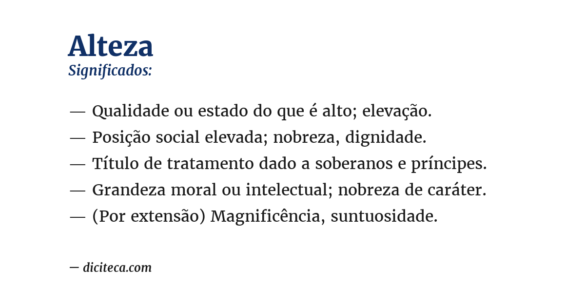 Significado de alteza