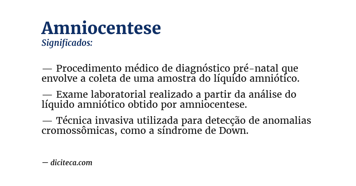 Significado de amniocentese