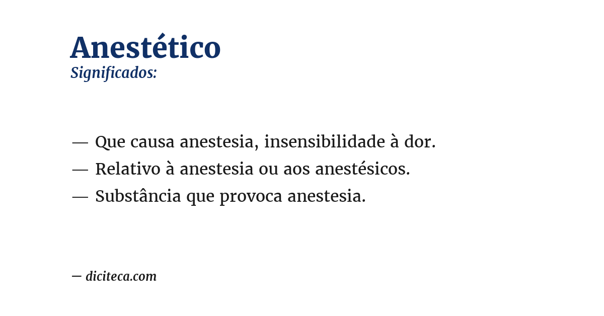Significado de anestético
