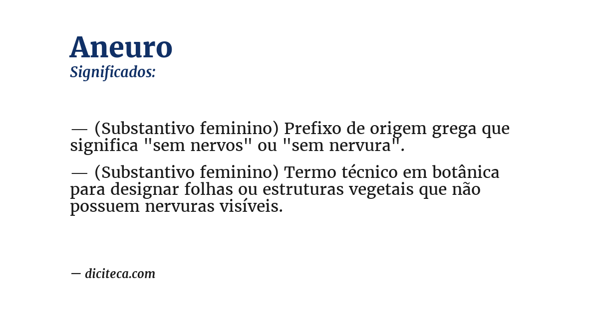 Significado de aneuro