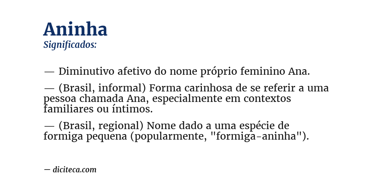 Significado de aninha