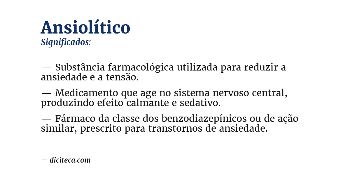 Significado de ansiolítico