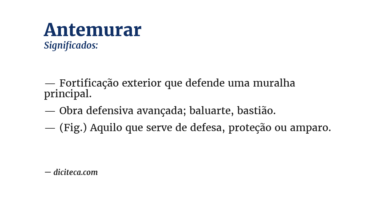 Significado de antemurar