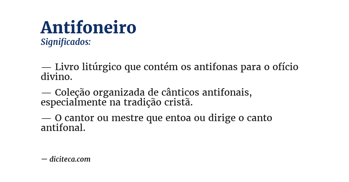 Significado de antifoneiro