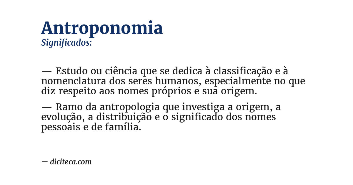 Significado de antroponomia