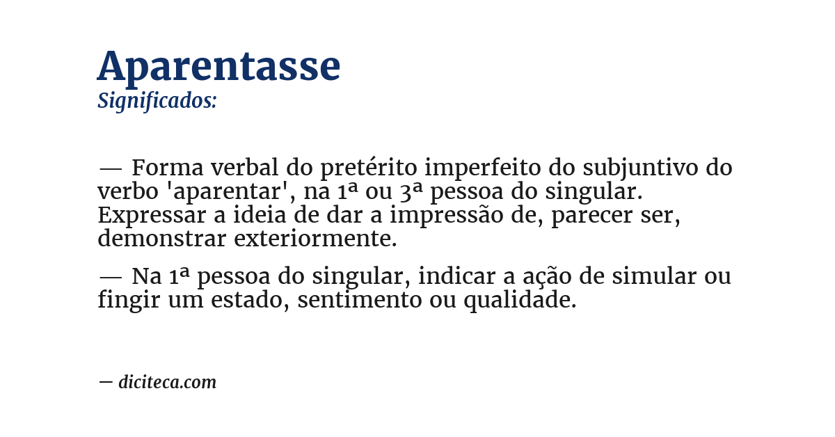 Significado de aparentasse