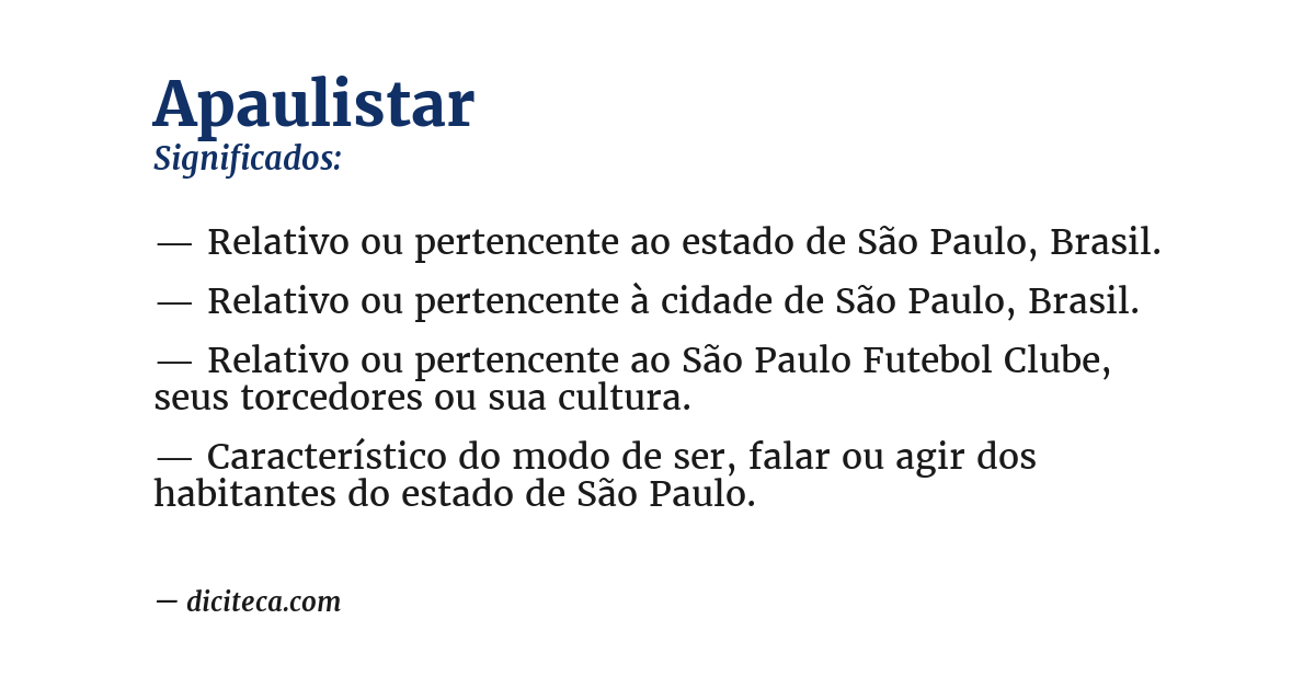 Significado de apaulistar