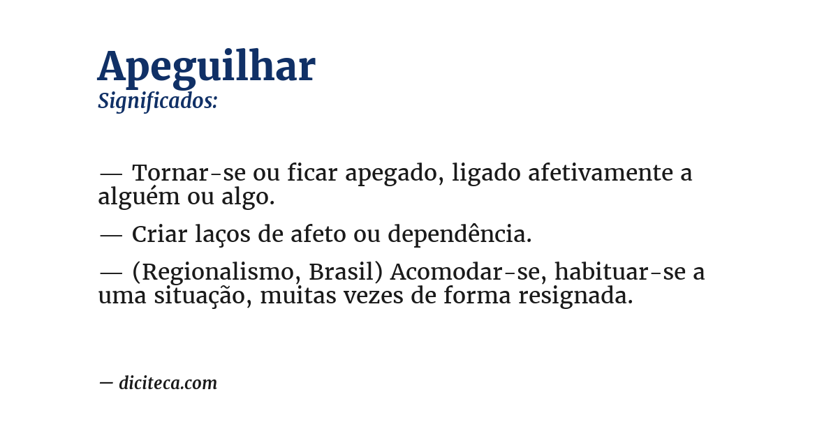 Significado de apeguilhar