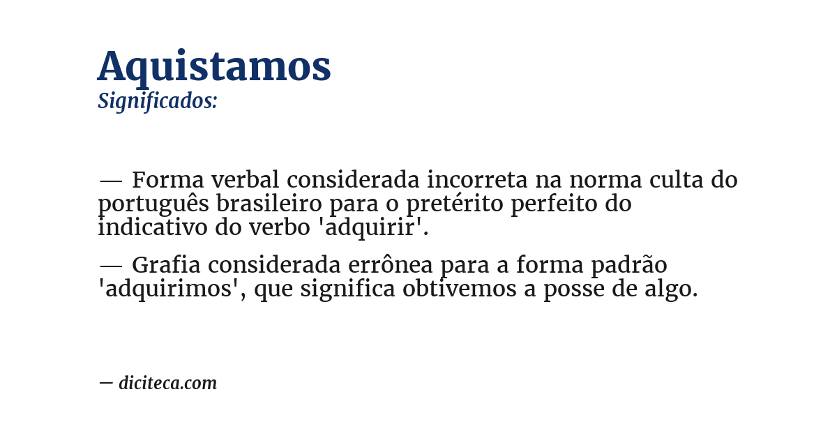 Significado de aquistamos