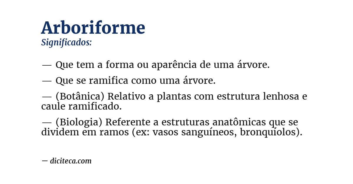 Significado de arboriforme