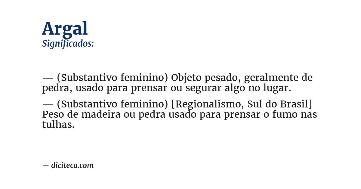 Significado de argal