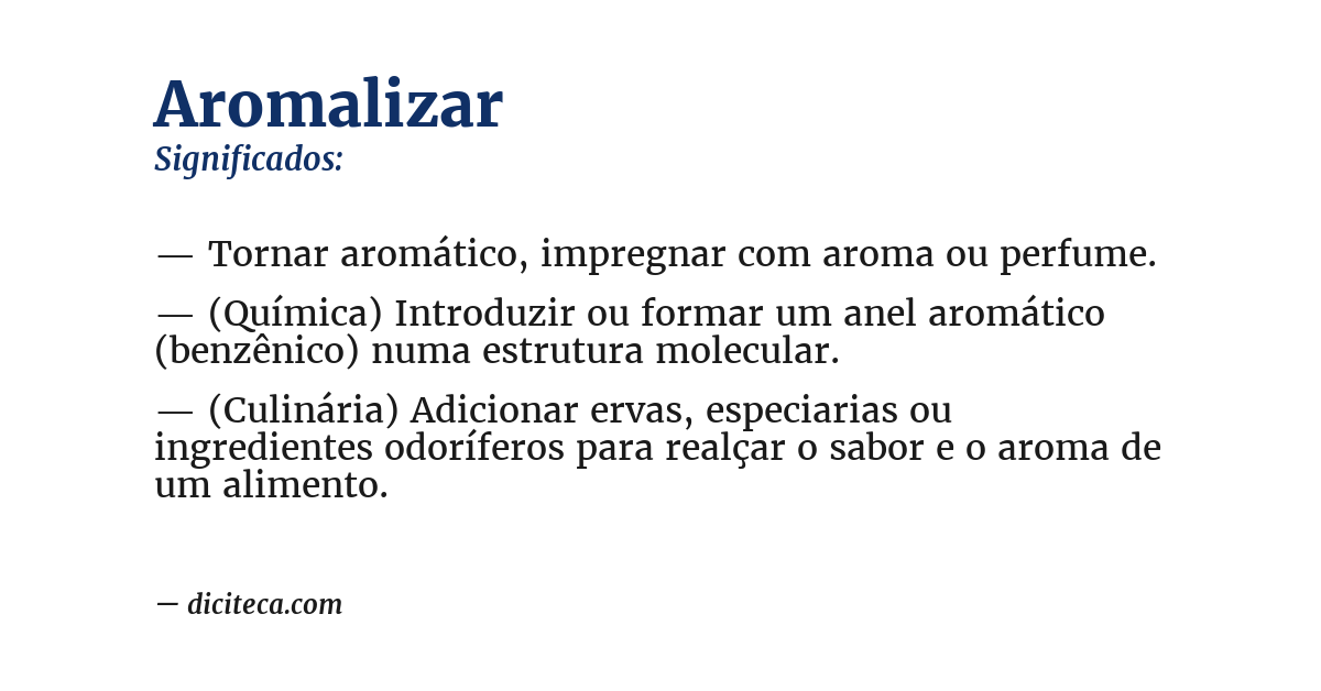 Significado de aromalizar