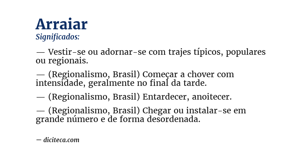 Significado de arraiar