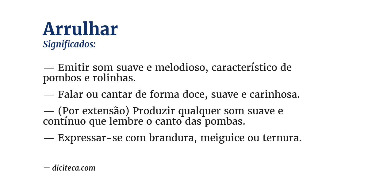 Significado de arrulhar