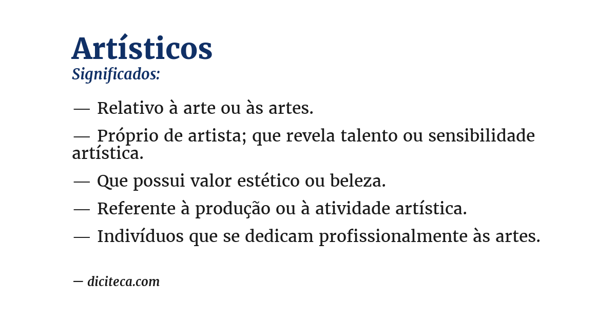 Significado de artísticos