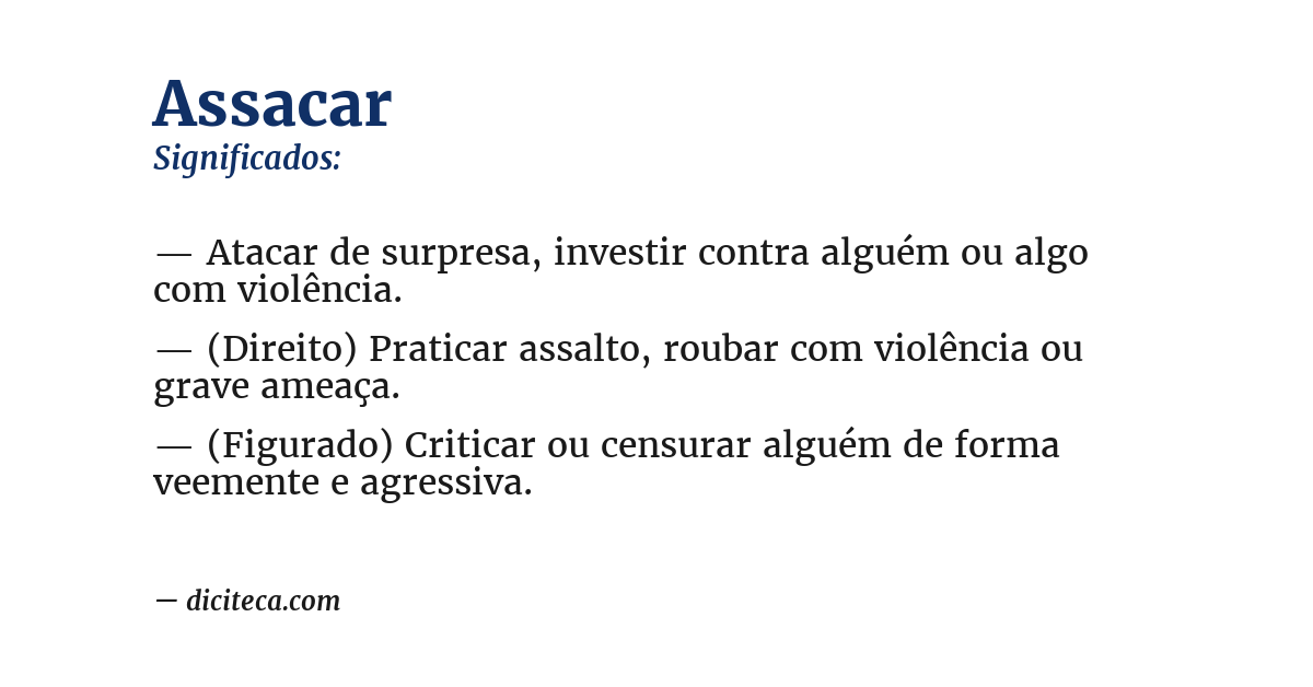 Significado de assacar