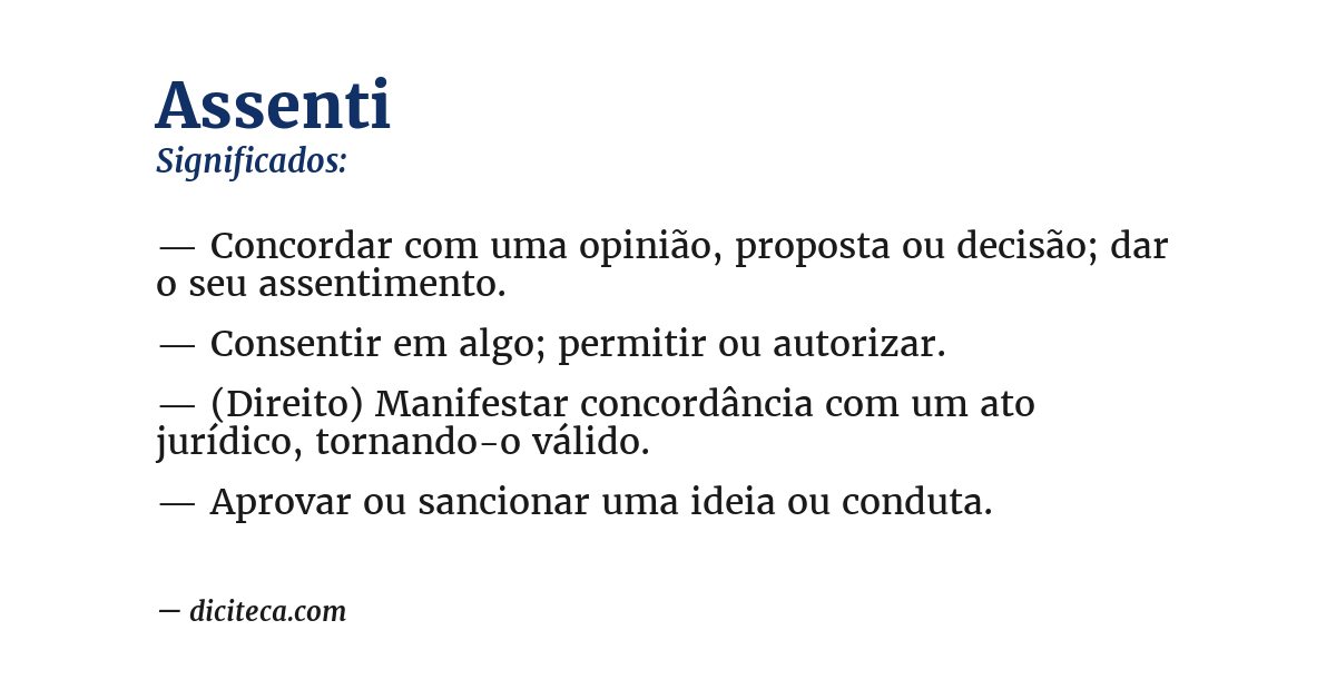 Significado de assenti