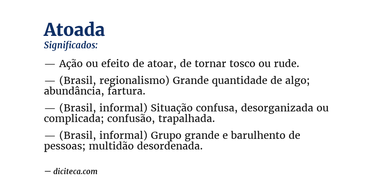 Significado de atoada