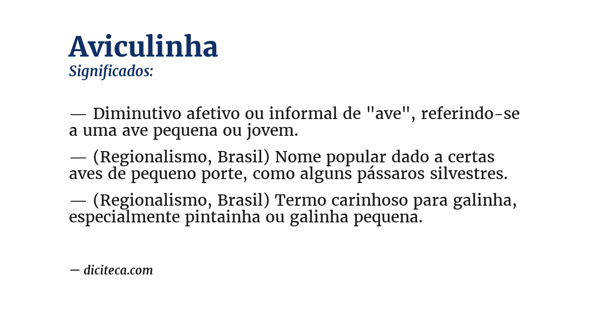 Significado de aviculinha