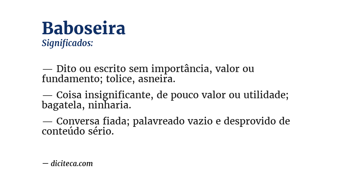 Significado de baboseira
