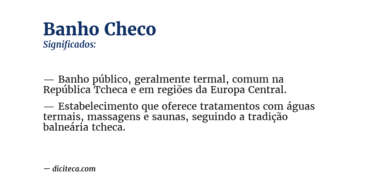 Significado de banho checo