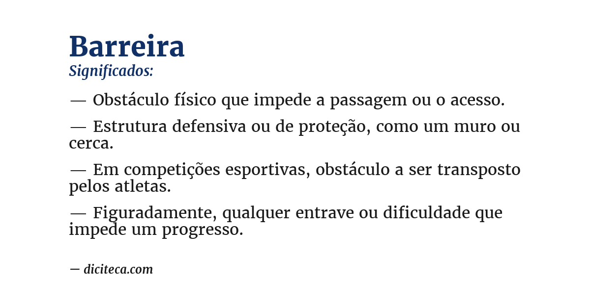 Significado de barreira