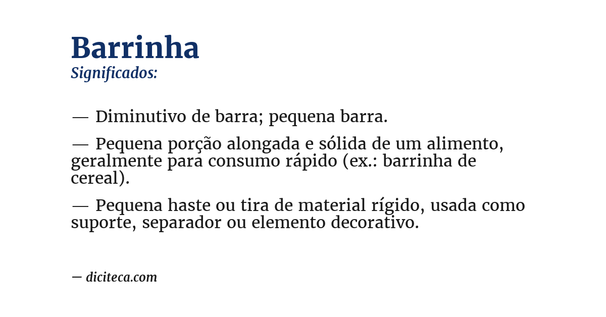 Significado de barrinha
