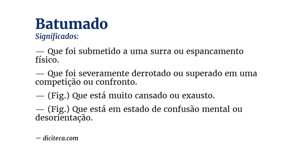 Significado de batumado
