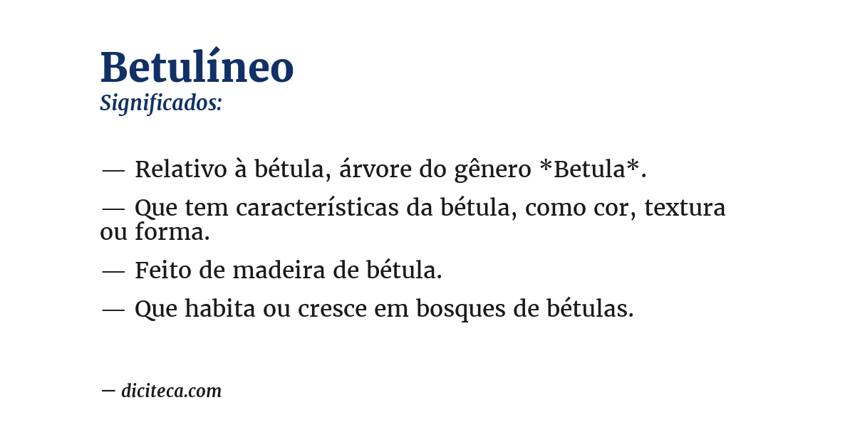 Significado de betulíneo