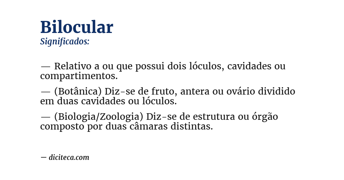 Significado de bilocular
