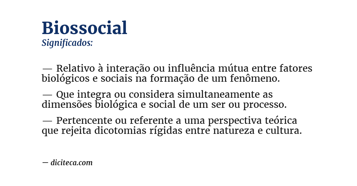 Significado de biossocial