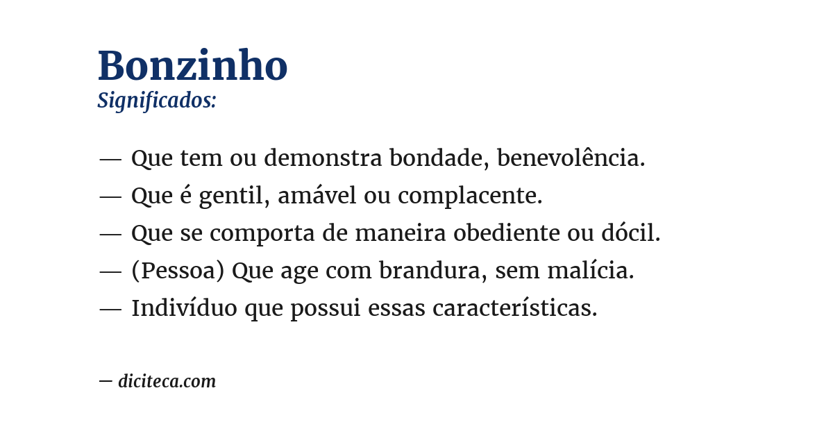 Significado de bonzinho