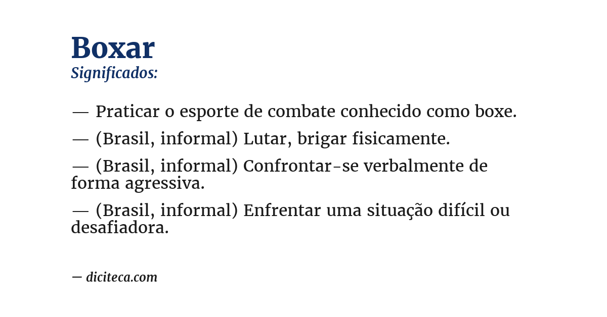 Significado de boxar
