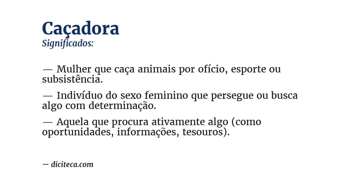 Significado de caçadora