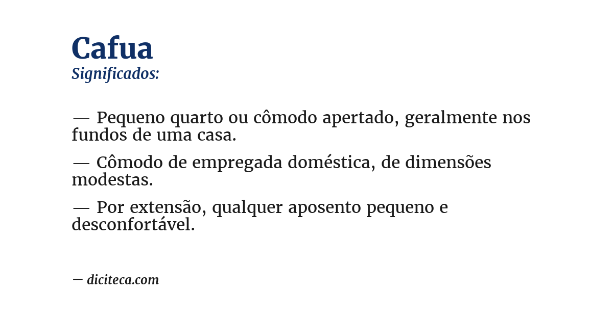 Significado de cafua