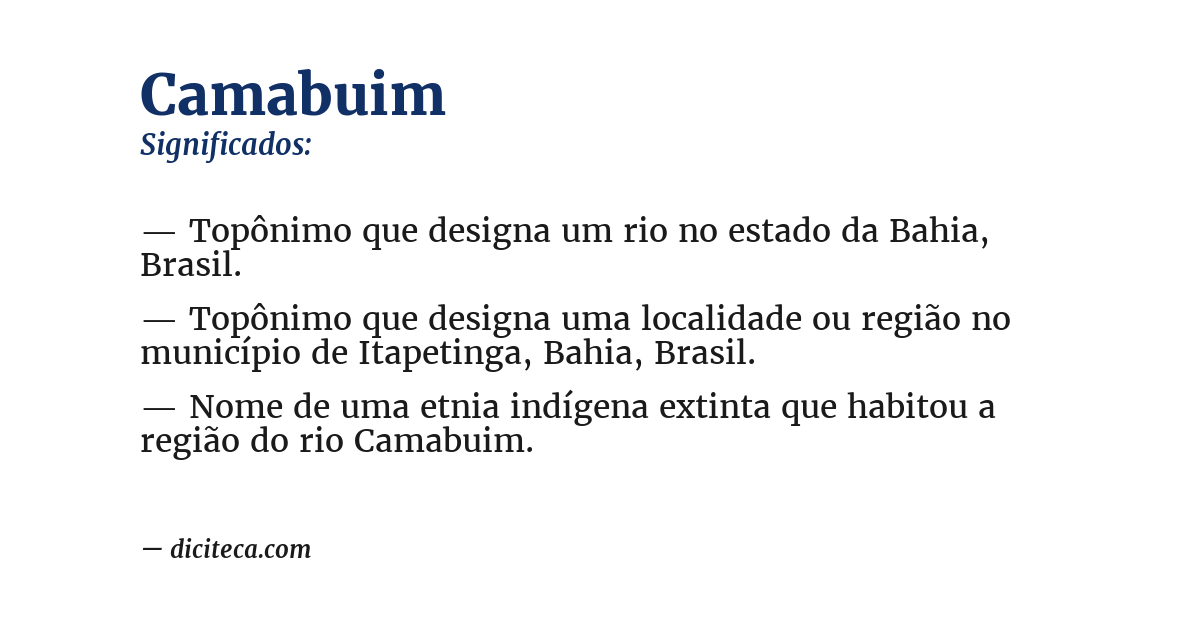 Significado de camabuim