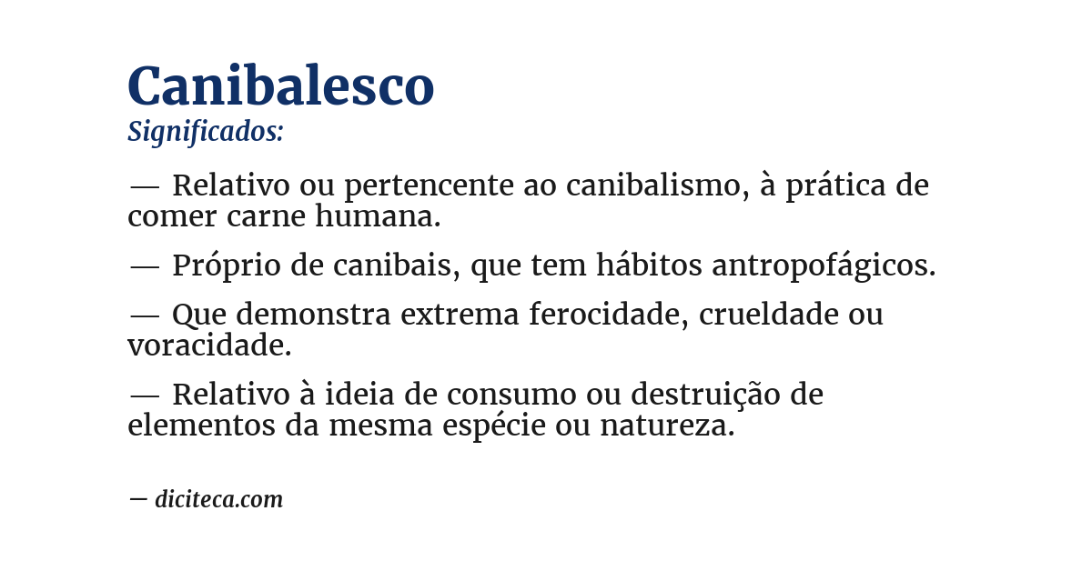 Significado de canibalesco