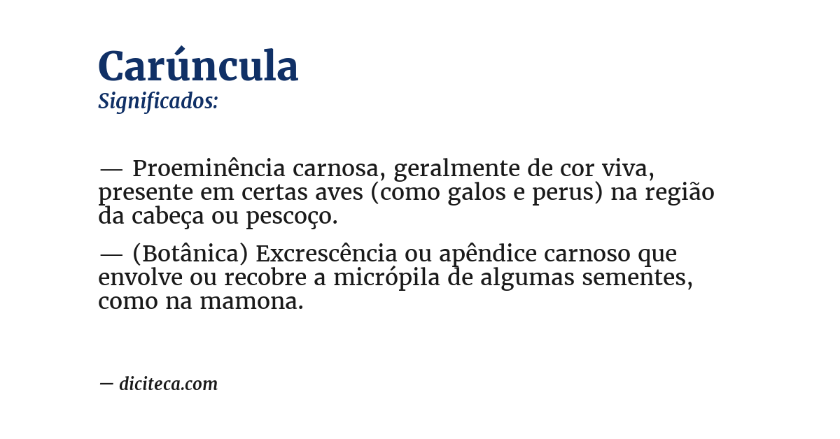 Significado de carúncula