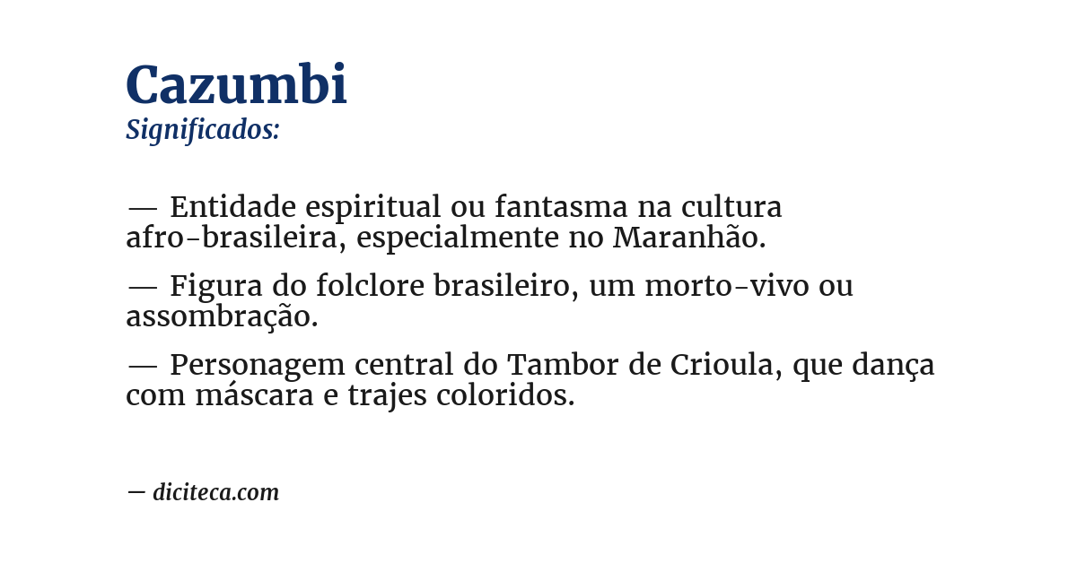 Significado de cazumbi